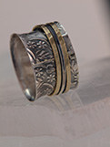 Sterling Silver & Brass Spin Ring